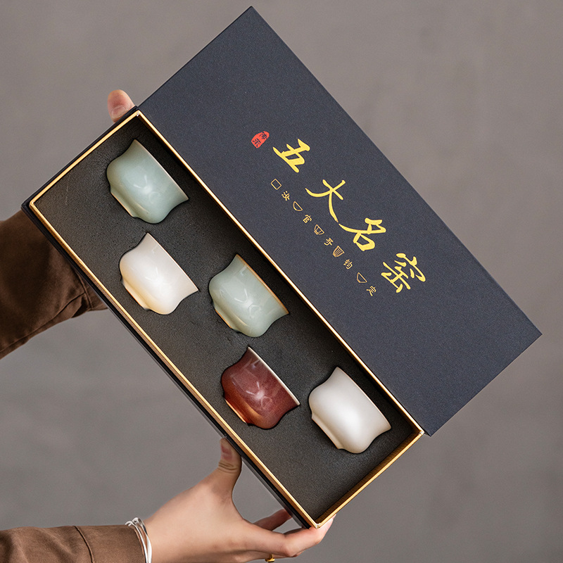 Năm bộ cốc của chủ lò nổi tiếng, quà tặng doanh nghiệp, quà tặng khuyến mãi, hộp quà của lò Ru, lò Ge, lò Jun, quà tặng
