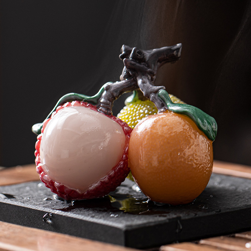 Bán Buôn Đồ trang trí thú cưng trà vải thiều đổi màu có thể nâng cao dễ thương sáng tạo cá tính Trà Trái Cây chơi trà phụ kiện