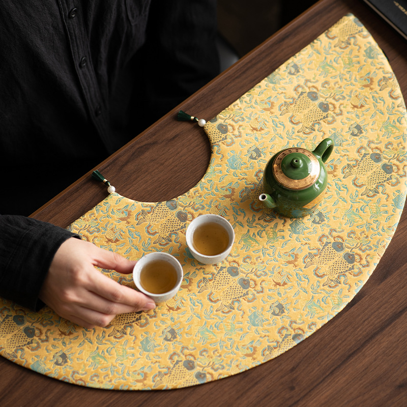 Bàn trà satin Zen phong cách Trung Quốc mới lót bàn trà nữ cao cấp lót bàn trà hoa khô hai mặt cổ điển lót bàn trà lót bàn cờ