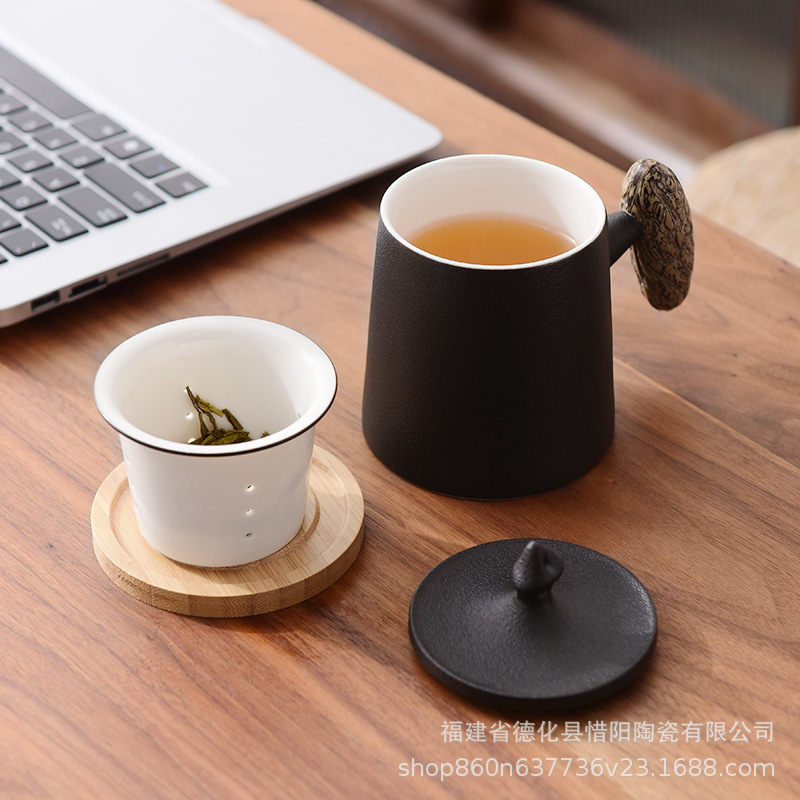 Cốc pha trà văn phòng Bồ đề sáng tạo cốc đôi cốc nước cốc chuyên dụng cá nhân cốc lọc tách nước trà