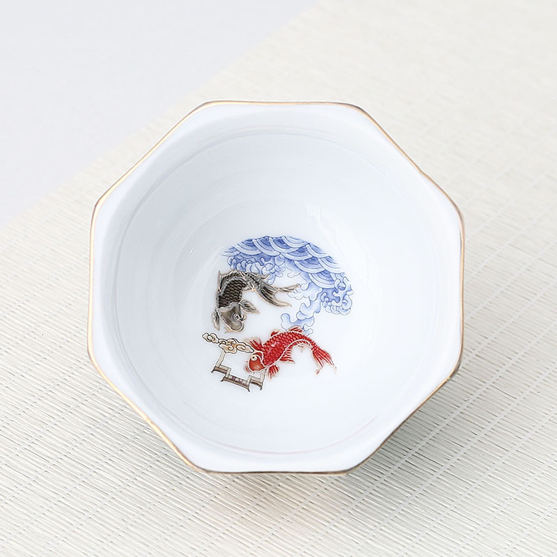 Cốc trà sứ trắng cao cấp tráng men, cốc chủ nhân cỡ lớn gốm sứ, cốc trà chuyên dụng cá nhân gia dụng Bafang Jucai