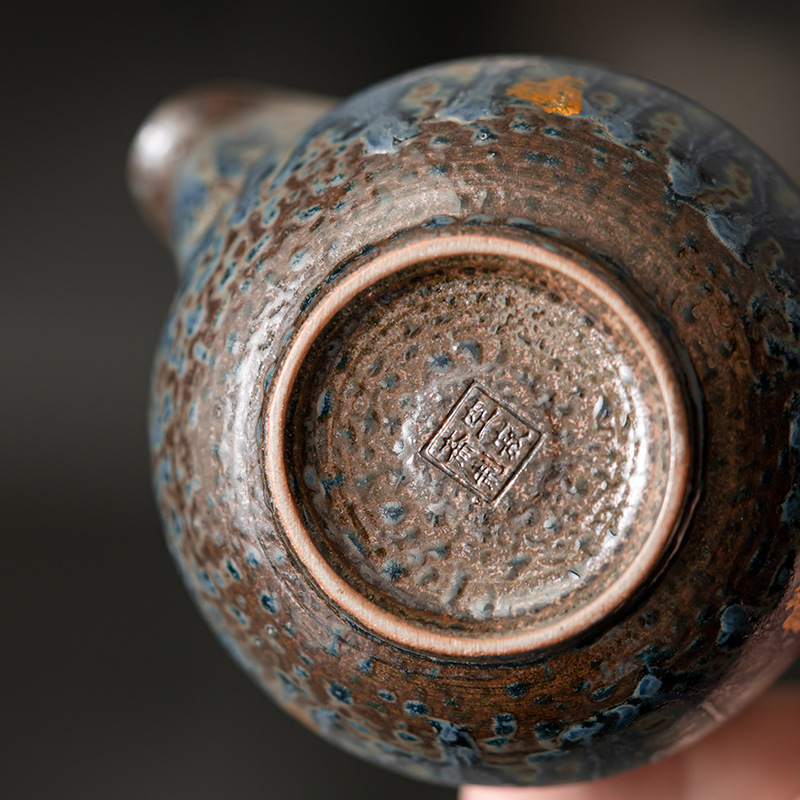 Ấm thỏ giàu cổ điển, ấm trà gia dụng, ấm trà gia dụng, ấm đơn tráng men bằng đồng, ấm trà Kung Fu