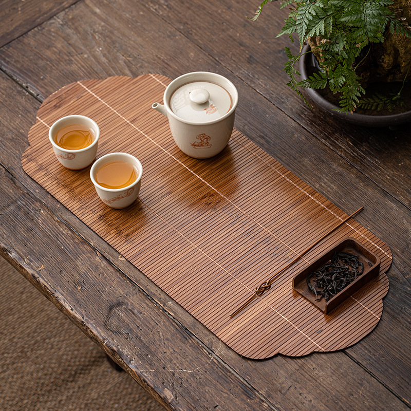 Tre đan sơn lớn chiếu chủ nhân chiếu trà cách nhiệt không thấm nước chiếu trà bàn cờ vải Bộ trà nghệ thuật chiếu trà phụ kiện trà đạo