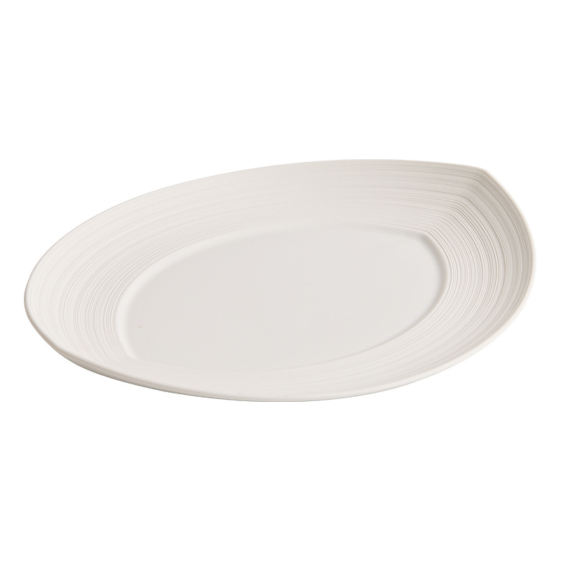 Đĩa ăn bít tết gốm sứ sọc, đĩa cá, đĩa gia dụng, đĩa hấp cá, bộ đồ ăn khách sạn cao cấp hai đầu, đĩa bày lớn