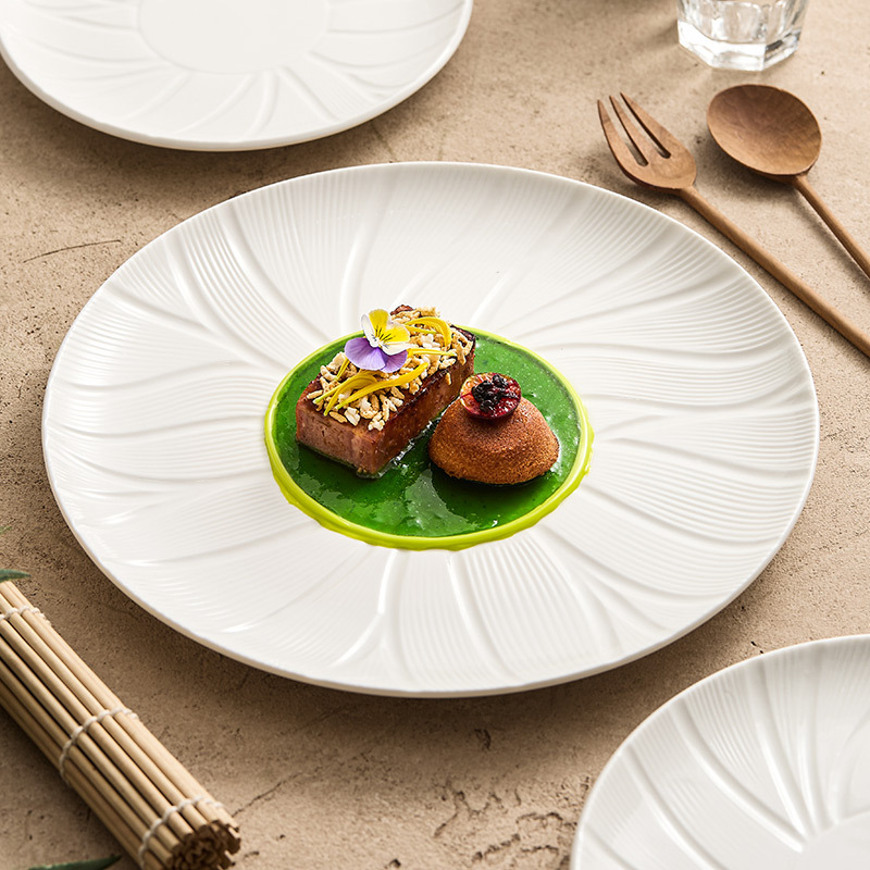 Đĩa mì ống Đĩa món ăn gia dụng Đĩa bày cảm giác cao cấp Bộ đồ ăn khách sạn Đĩa đồ ăn phương Tây Đĩa món ăn nhà hàng Đĩa gốm