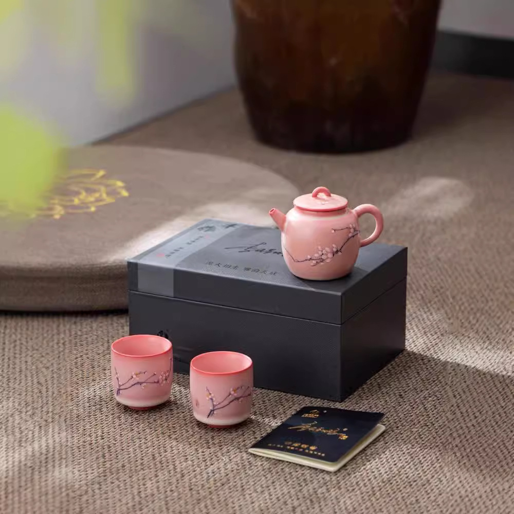 Một nồi hai cốc gốm sứ Fendai Beauty, bộ đồ du lịch cốc khách nhanh di động gia đình, quà tặng cho bạn gái và người lớn tuổi