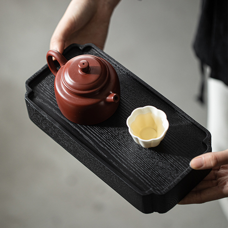 Bàn trà nhỏ nướng than bằng gỗ sáp trắng sang trọng, bàn pha trà khô bằng gỗ rắn, Khay trà, đồ nội thất phong cách Nhật Bản, bộ trà