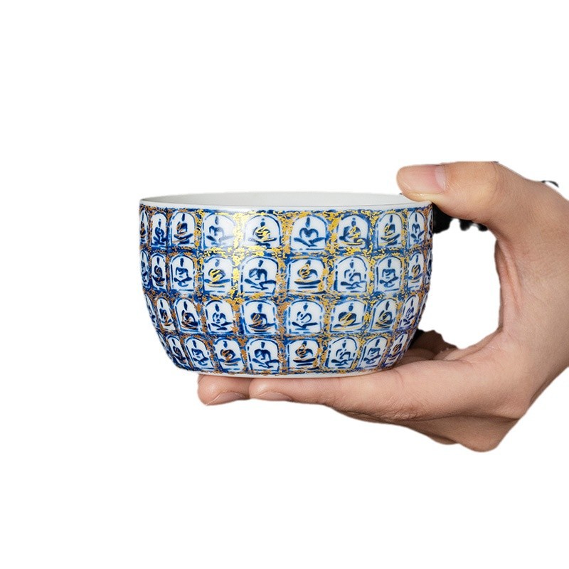 Cốc sứ soda men ngàn phật cốc thẳng cốc trà cốc chủ cao cấp chuyên dụng cá nhân cốc trà cốc trà bộ trà Kung Fu