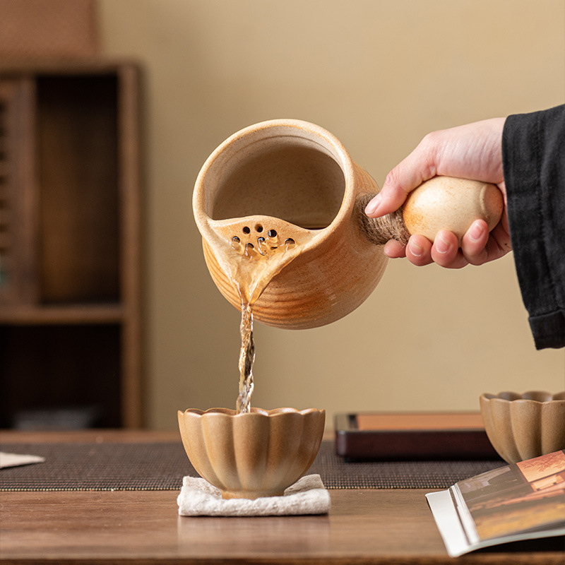 Ấm trà sữa nướng nấu trà quanh bếp ấm trà ấm sức khỏe ấm trà gốm thô cốc trà gia dụng cầm tay ngoài trời