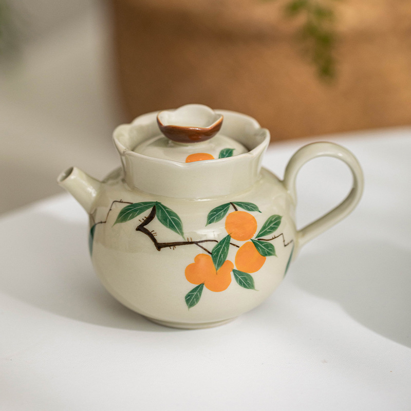 Bộ ấm trà du lịch gốm sứ vẽ tay tặng quà dùng cho cá nhân Ấm pha trà ngoài trời một ấm hai cốc cầm tay ấm pha trà gia dụng