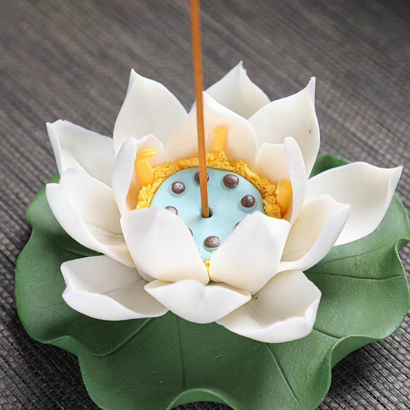 Nhà Máy bán hàng trực tiếp Gốm sứ thủ công chèn hoa, lư hương, dây sen, ghế hương, văn phòng gia đình, đồ thủ công trà đạo sáng tạo