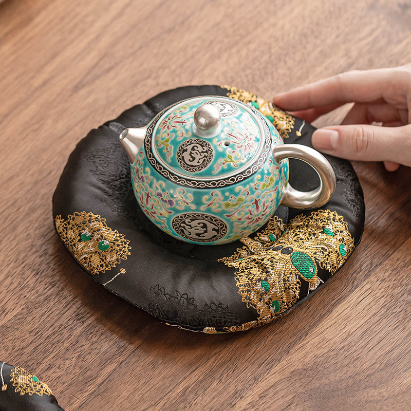 Ấm thổ cẩm thủ công, ấm pha trà khô, phụ kiện trà đạo gia dụng, lót cách nhiệt chống bỏng, lót ly, lót ly, lót ly, một chiếc