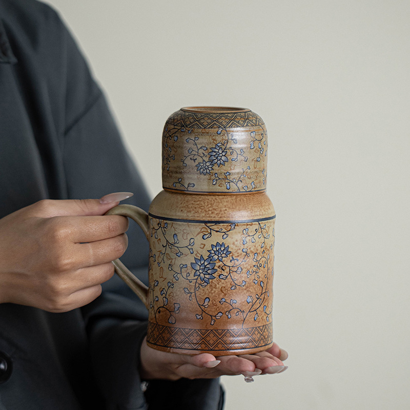 Ấm trà hầm Đôn Hoàng ấm trà gốm sứ dung tích lớn ấm đơn dụng cụ pha trà kung fu cổ điển văn phòng gia dụng ấm cách nhiệt pha trà