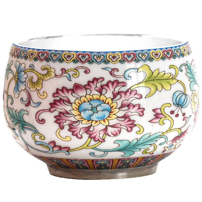 Men mạ vàng bạc cốc trà chủ cốc gốm sứ cao cấp cốc trà cá nhân bát trà dung tích lớn thiền cốc