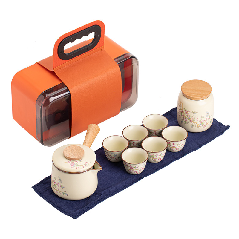 Bộ ấm trà du lịch Ruyao, thiết bị uống trà cắm trại ngoài trời, bộ nhỏ Kung Fu, một ấm và một cốc, cốc khách nhanh di động