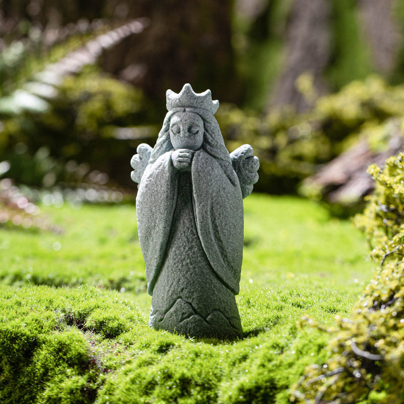 Đá sa thạch xanh sáng tạo đồ trang trí nhỏ vật nuôi trà nữ thần Hailiya đồ trang trí cảnh quan phong cách Trung Quốc trang trí phòng khách để bàn