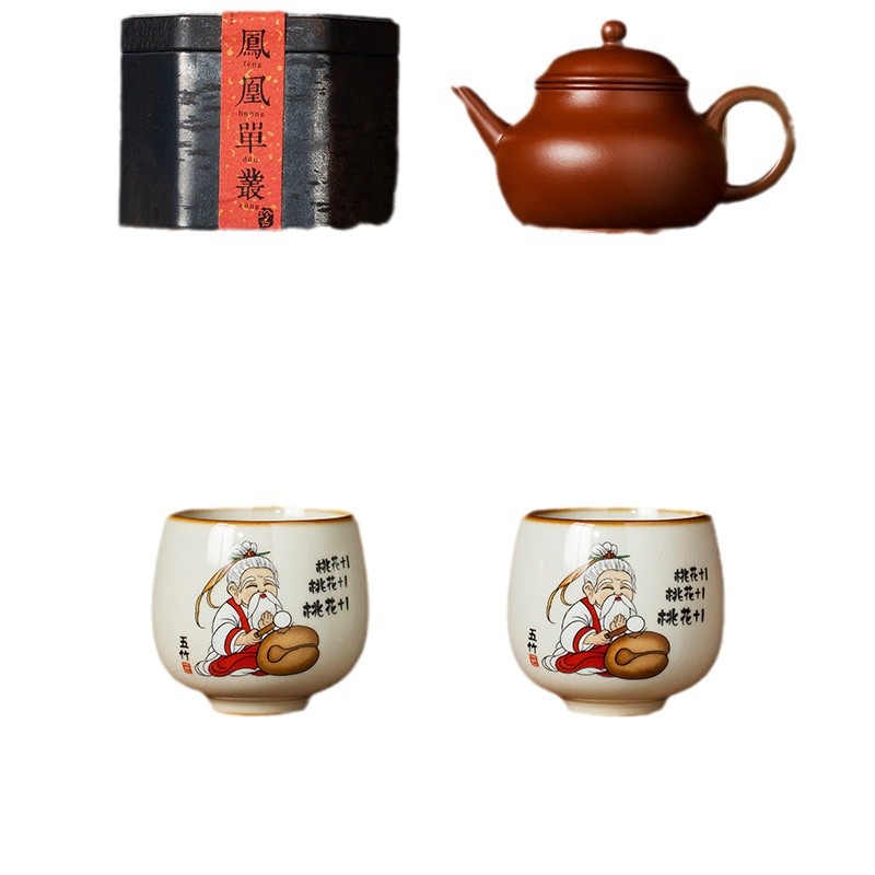 Cốc La Hán hoa đào Ru Kiln cốc trà cốc chủ nhân tinh tế cao cấp chuyên dụng cá nhân cốc đơn tách trà trà bộ trà