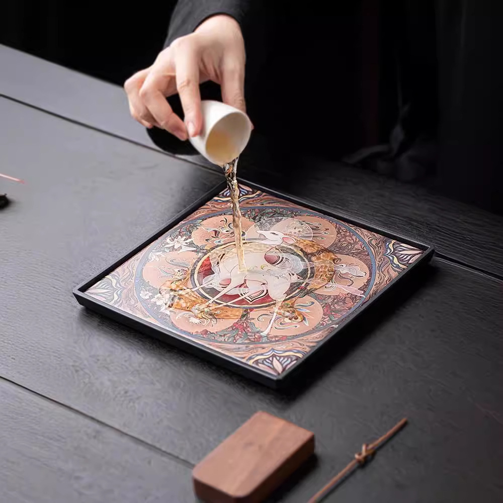 Khay trà thấm nước sang trọng nhẹ Xianlu bàn pha khô hiện đại gia dụng bàn trà đựng nước loại nhỏ Bộ trà Kung Fu Khay đựng ấm