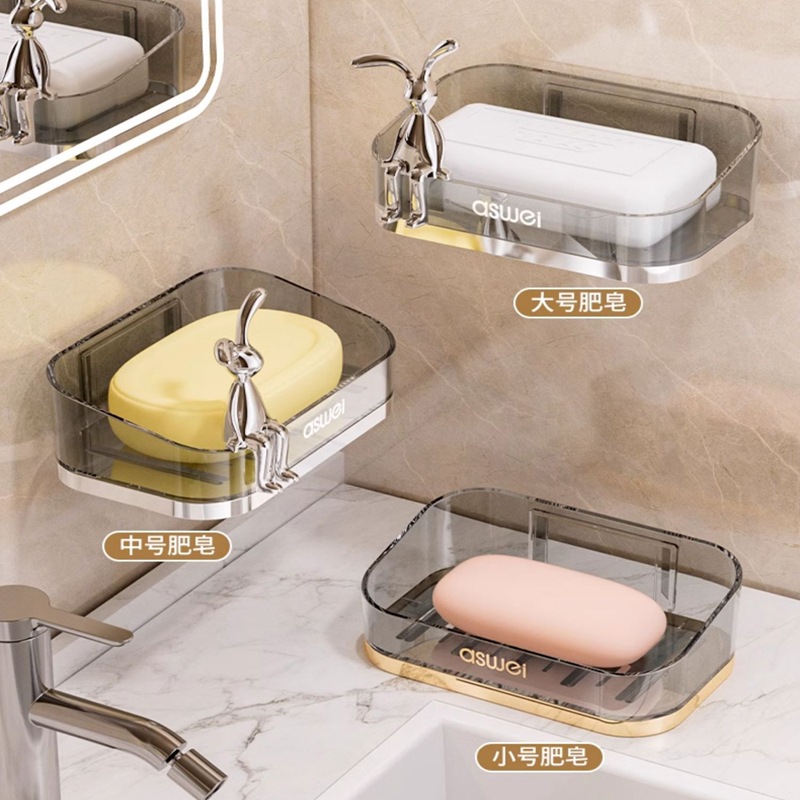 Gia công và tùy chỉnh giá treo tường xà phòng thoát nước không cần đục lỗ, đa năng, dùng để đựng xà phòng nhà tắm, nhà vệ sinh