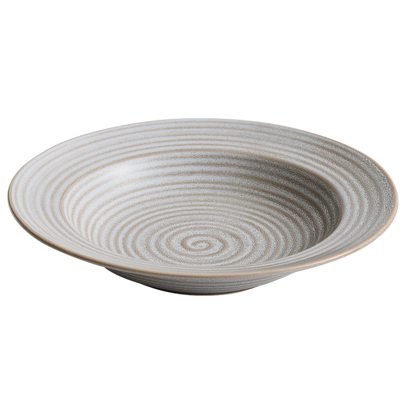 Lò biến màu nâu mũ rơm đĩa Nhà hàng Phương Tây đĩa mì ống thương mại Đĩa sâu Bộ đồ ăn cao cấp Bát salad