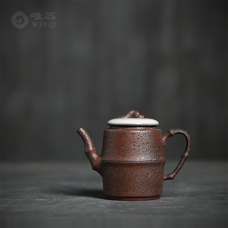 Ấm trà Kung Fu bằng men ngọc ấm trà Ge Kiln Wu Jun ấm trà tre thủ công ấm trà gia dụng bằng gốm sứ ấm đơn lọc