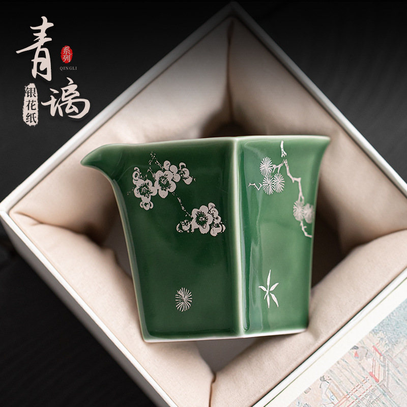 Suihan Sanyou Meisong Bamboo Green Li lộ cốc gốm sứ cốc cốc đồng phục tách trà biển lớn dụng cụ chia trà