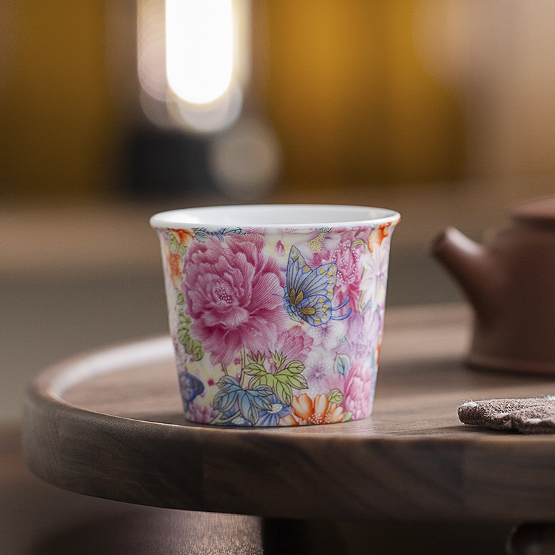 Tất Cả Các Vật Men Hoa Gốm Trà Chủ Cốc Đơn Kung Fu Trà Phong Cách Cung Điện Trà Lưu Niệm