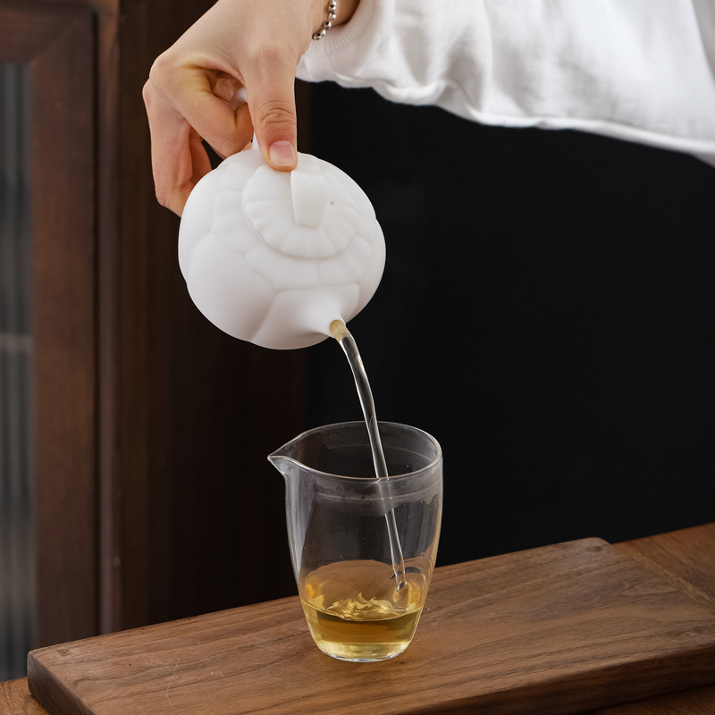 Bán buôn bánh chay Trung Quốc Bạch Đức Hoa mỡ cừu ngọc trắng sứ gốm sứ gia dụng Bộ trà ấm trà Hộp quà ấm đơn