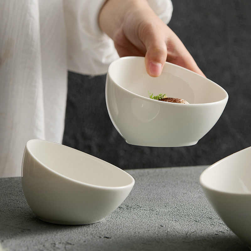 Bát sữa chua thương mại bộ đồ ăn bằng gốm sứ bát ngũ cốc Bát trái cây Hy Lạp bát màu đen bát bột yến mạch salad ăn sáng ins bát