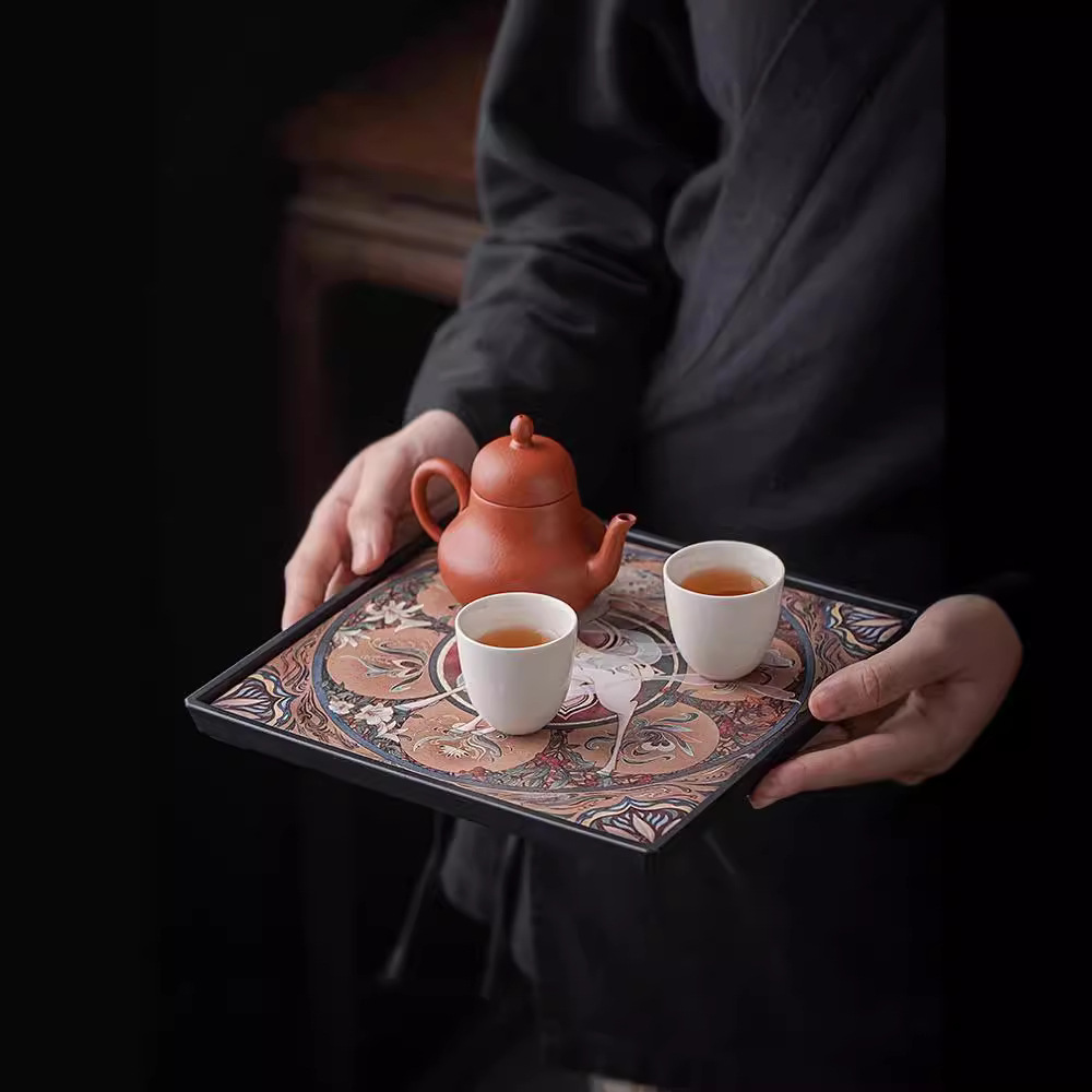 Khay trà thấm nước sang trọng nhẹ Xianlu bàn pha khô hiện đại gia dụng bàn trà đựng nước loại nhỏ Bộ trà Kung Fu Khay đựng ấm