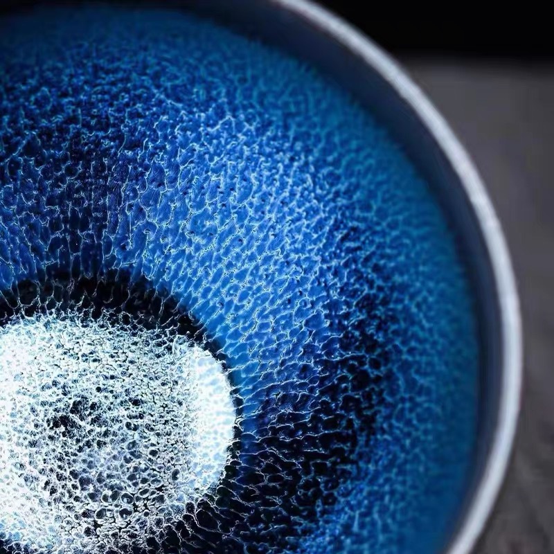 Tách cầm tay Jianyang Jian Kiln Blue Kirin, tách Jian Zhan miệng nhỏ, tách đơn, tách thợ, bán buôn, gốm sứ, màu men dưới lớp, thủ công