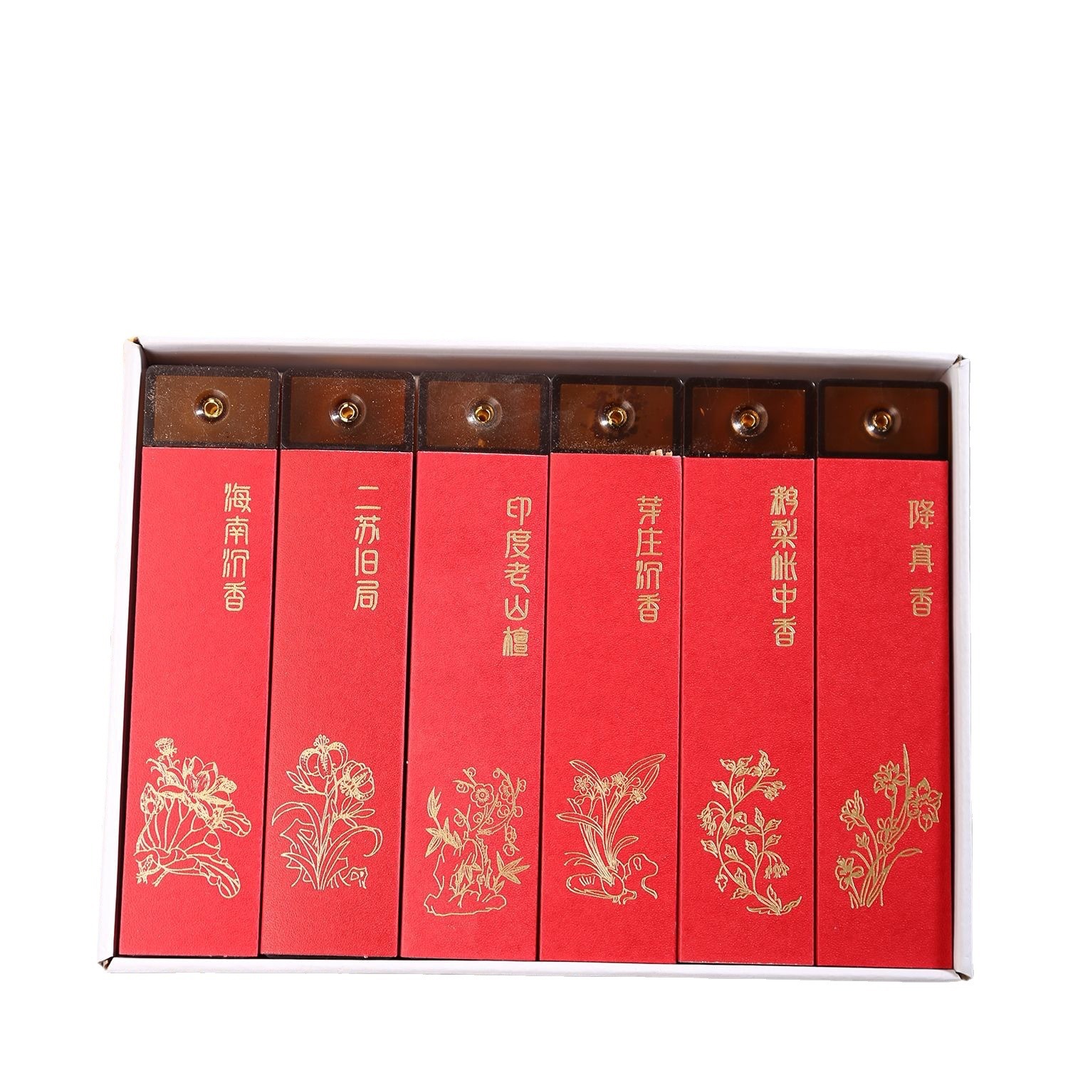 Gỗ đàn hương cổ điển cổ điển đi kèm hộp quà cắm hương sáu vị phòng ngủ nhà vệ sinh chuyên dụng trị liệu hương thơm mới lọc không khí