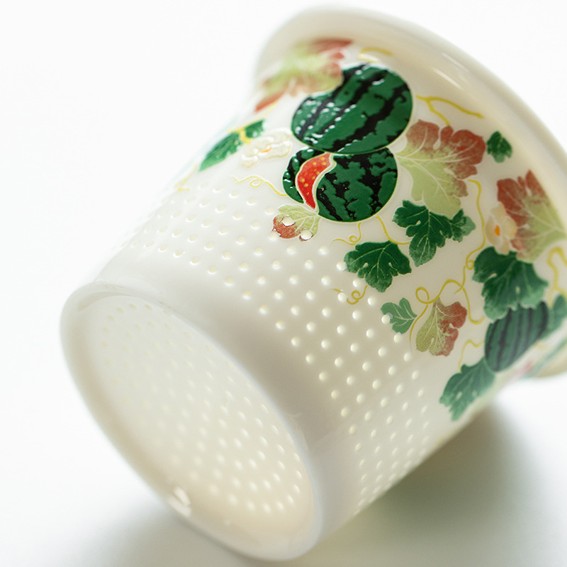 Cốc cốc lọc gốm sứ trái cây cốc tách nước trà có nắp Cốc pha trà cốc thủy tinh chịu nhiệt gia dụng