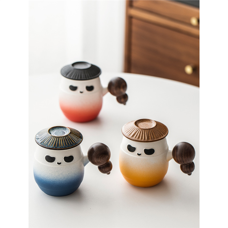 Cốc trà cốc gốm cốc tách trà nam cốc uống nước văn phòng cốc pha trà cặp đôi có nắp hộp quà