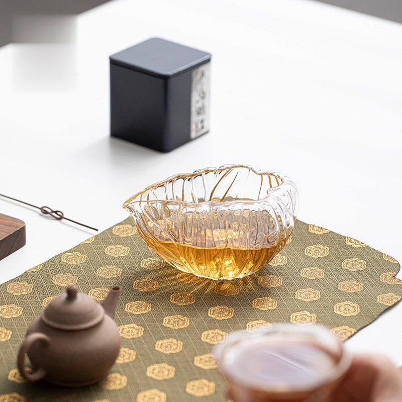 Cốc Cốc Nhật Bản Lá Sen Cốc Dày Trong Suốt Chịu Nhiệt Đồng Nhất Cốc Hộ Gia Đình Kung Fu Bộ Trà Trà chia