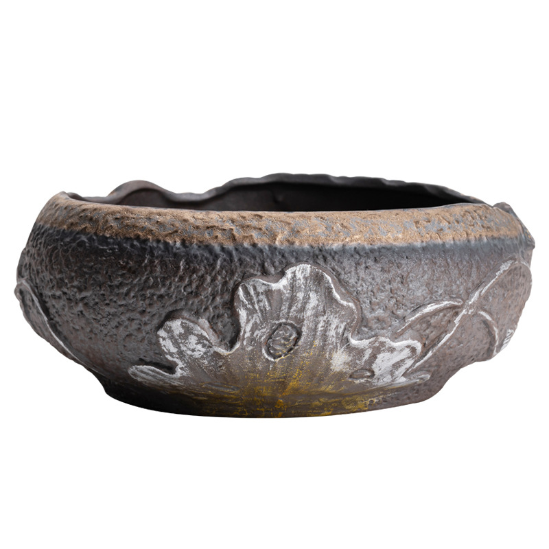 Bán buôn trà gốm thô rửa trà đạo lớn sáng tạo phụ kiện Bộ trà Kungfu rửa nước chén trà Zen chậu rửa bút chậu nước nhỏ