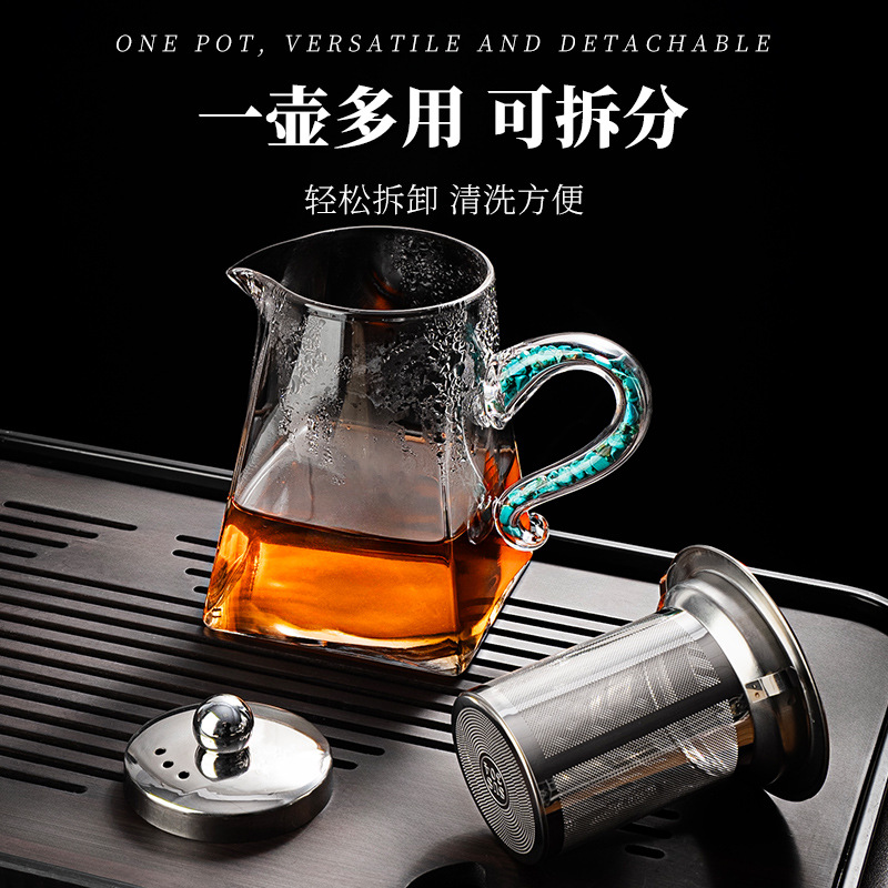 Ấm trà màu ngọc lam dụng cụ pha trà ấm pha trà thủy tinh pha lê dung tích lớn dụng cụ pha trà tách trà hoa