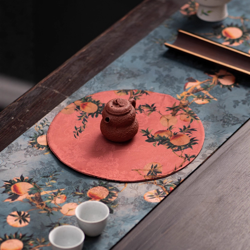 Chất liệu cũ sợi mây thơm hình tròn trải trà bàn pha trà khô vải trải bàn kiểu cổ điển cách nhiệt hai mặt Zen cao cấp phong cách Trung Quốc mới