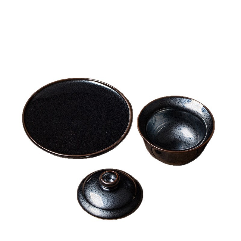 Chen Weichun đã xây dựng một cốc trà có nắp đậy, cốc trà, men Thiên Mục, rồng lửa, bào thai sắt, bát có nắp đậy ba tài năng, trà lớn, một bậc thầy