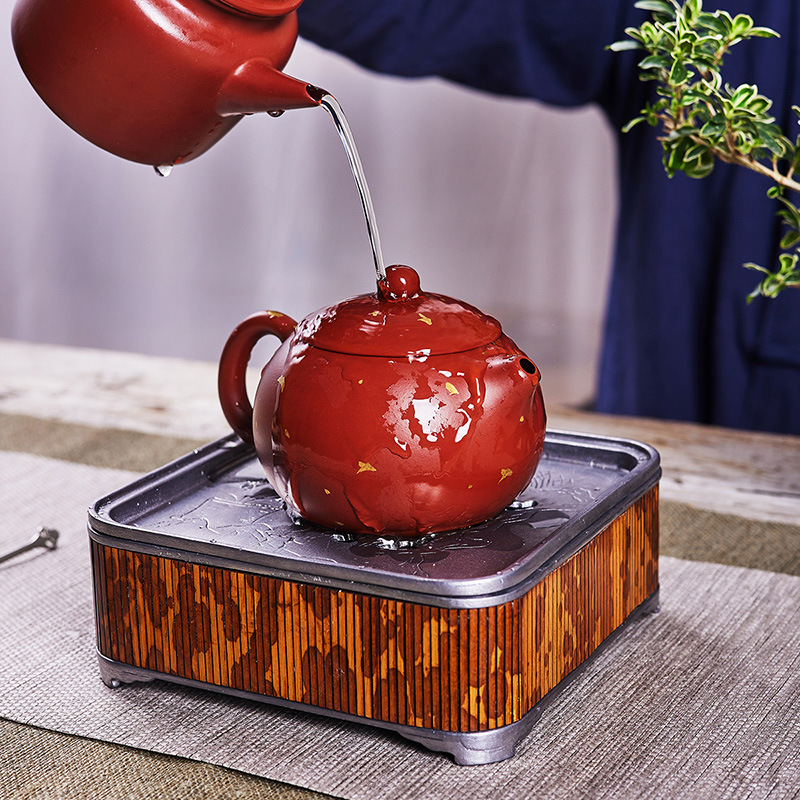 Ấm trà Da'antang, ấm trà thủ công bằng thiếc cũ, ấm trà, phụ kiện trà đạo, giá đỡ ấm trà