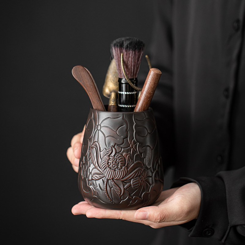 Trà đạo Gốm Tím sáu quý ông dao trà kẹp Trà thìa Trà thìa trà bút Dụng cụ pha trà Trọn Bộ Phụ Kiện Bộ trà gốm sứ