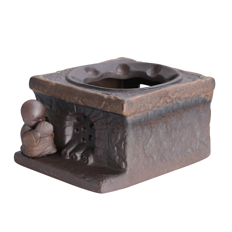 Bếp đun trà nến gốm thô bếp xông hương bếp đun trà kiểu Nhật nhỏ ấm trà ấm bếp đun ấm ấm ấm ấm trà Đế giữ nhiệt