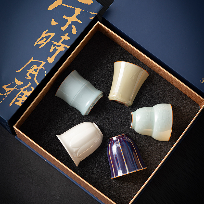 Năm lò nung nổi tiếng Tử Cấm Thành, tách trà văn hóa và sáng tạo, cốc chủ sở hữu, bộ cốc đơn gốm sứ, cốc trà thủy triều quốc gia, bán buôn quà tặng tay