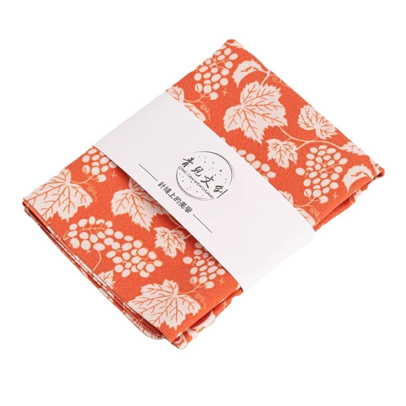 Bộ trà Tang Tuanhua cotton lanh in hoa khăn trà thấm nước khăn trải bàn hai lớp mỏng nhẹ khăn lau phụ kiện trà đạo Kung Fu