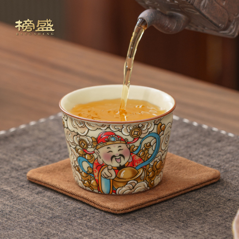 Ruyao miệng rộng chủ cup cốc đơn cao cấp trà cá nhân uống đặc biệt giàu có cốc trà cốc trà hộp quà tặng