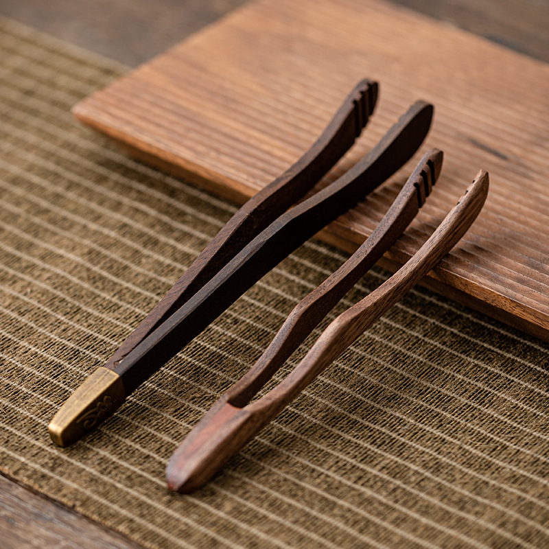 Kẹp trà bằng gỗ solid, thìa cà phê, dụng cụ trà Kungfu, phụ kiện trà đạo, kẹp tách trà gia dụng, nhíp gỗ đàn hương, kẹp rửa chén