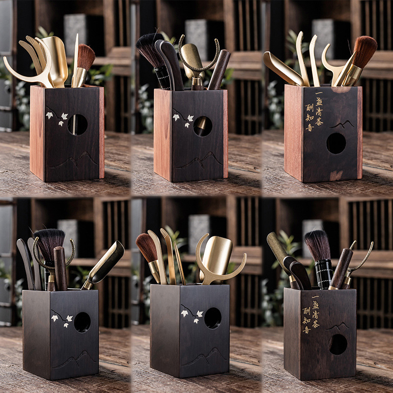 Gỗ Đàn hương đen rắn trà đạo sáu quý ông Bộ dụng cụ trà Kung Fu dụng cụ pha trà