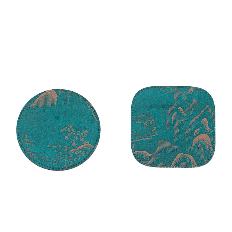 Núi tròn coaster nhà bàn trà bàn cà phê vuông cách nhiệt thảm Trung Quốc ấm trà 2 mặt thảm chống trượt bộ trà phụ kiện