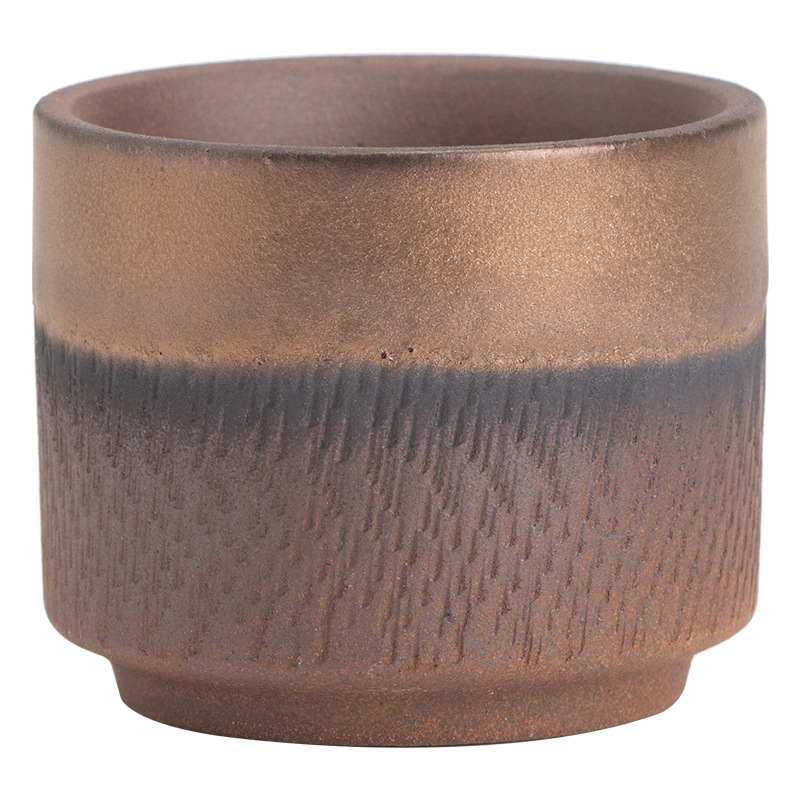 Cốc chủ nhân hình dao nhảy tráng men mạ vàng, cốc trà, bộ trà công phu gốm sứ, cốc trà, cốc đơn thủ công cổ điển