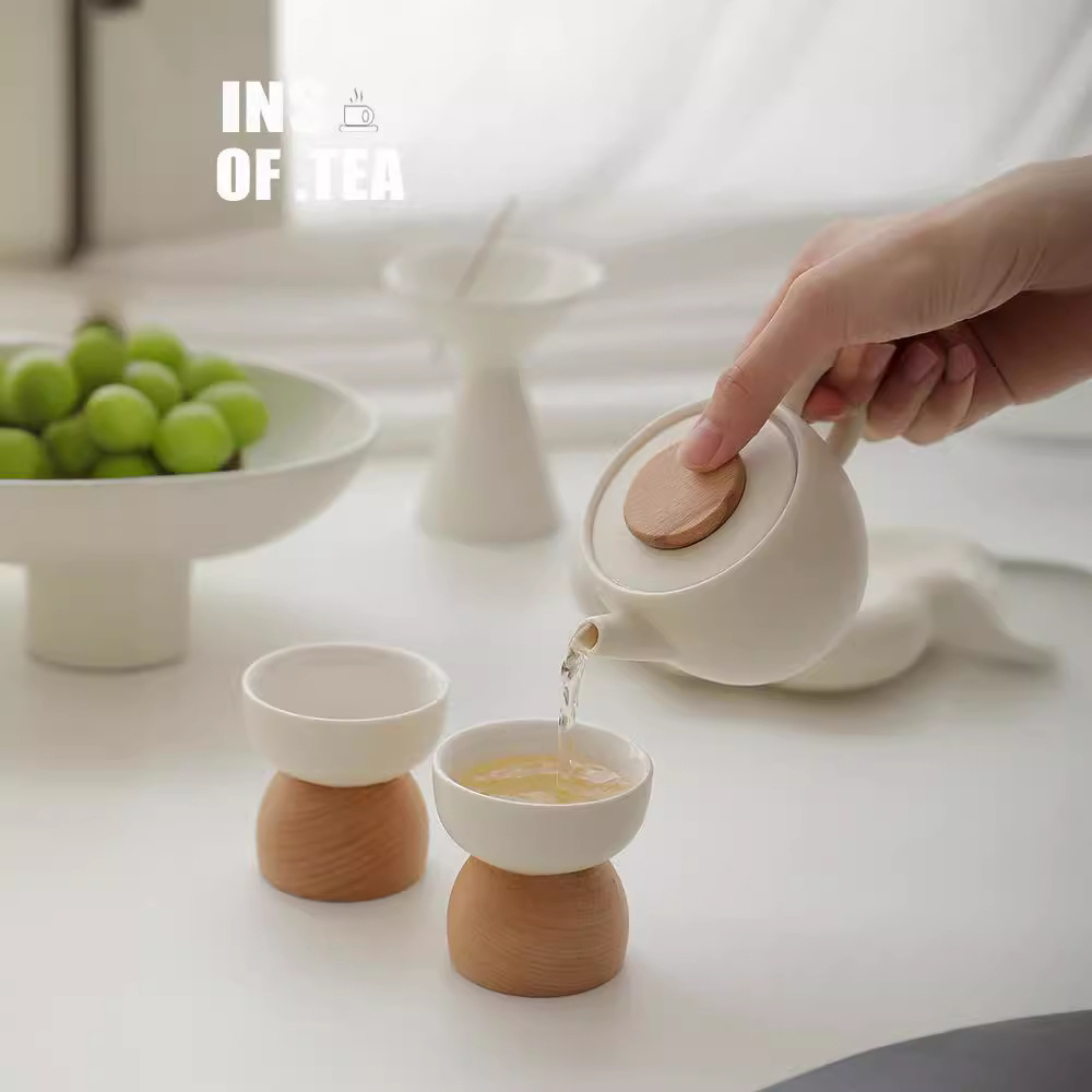Bộ ấm trà Kung Fu gia dụng đơn giản hiện đại nhẹ nhàng sang trọng cốc khách nhanh chóng thẩm mỹ viện tặng khách hàng nữ